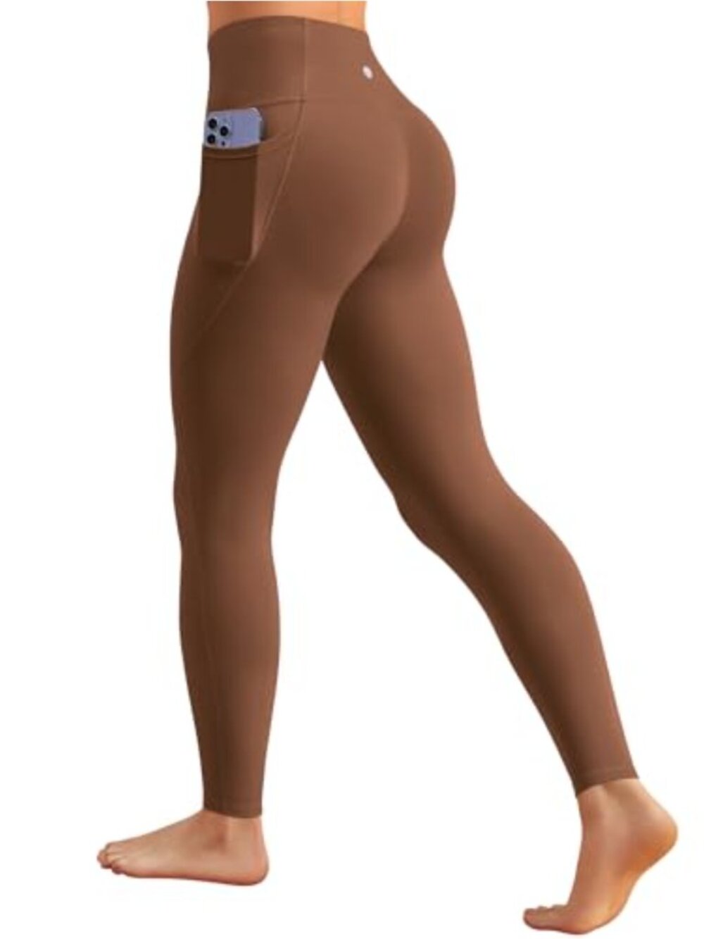 BareLuxe High Waisted Leggings with Pockets 25" No Front Seam